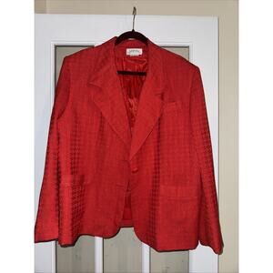 Vintage Lilli Ann Collection Red Blazer NO SIZE TAG missing button